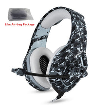 Load image into Gallery viewer, ONIKUMA K1 Camouflage PS4 Headset Bass Gaming Headphones Game Earphones Casque with Mic for PC Mobile Phone New Xbox One Tablet