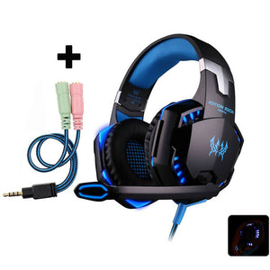 KOTION EACH PS4 Gaming Headset Casque Wired PC Stereo Earphones Headphones with Microphone for New Xbox One/Laptop Tablet Gamer